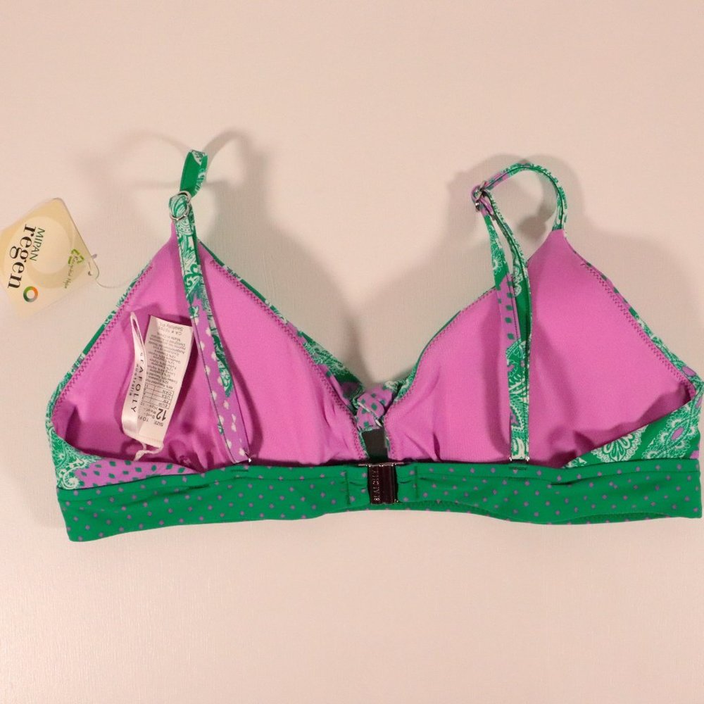 NWOT Seafolly X Revolve Bandana Bay Fixed Tri Bikini Top - Picture 8 of 15